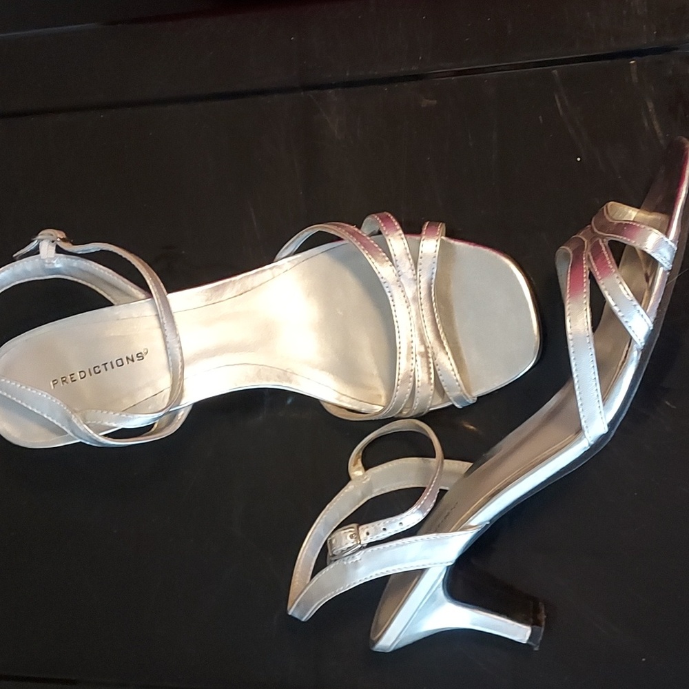 Silver heeled sandal